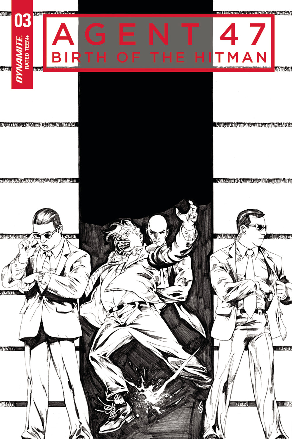 AGENT 47 BIRTH OF HITMAN #3 CVR C 10 COPY B&W INCV (NET)